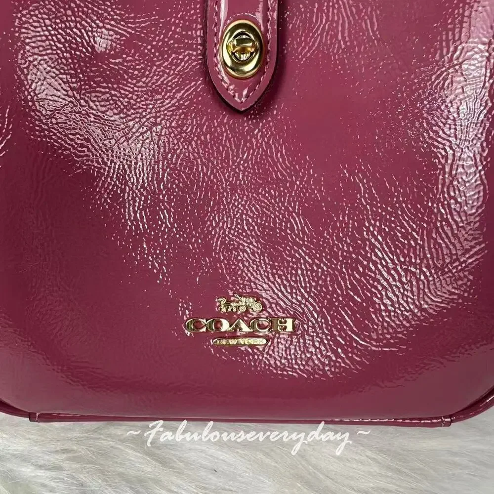 COACH Hadley Mini Crossbody Bag Shoulder Bag In Leather/Gold/Azelia CCE15 NWT